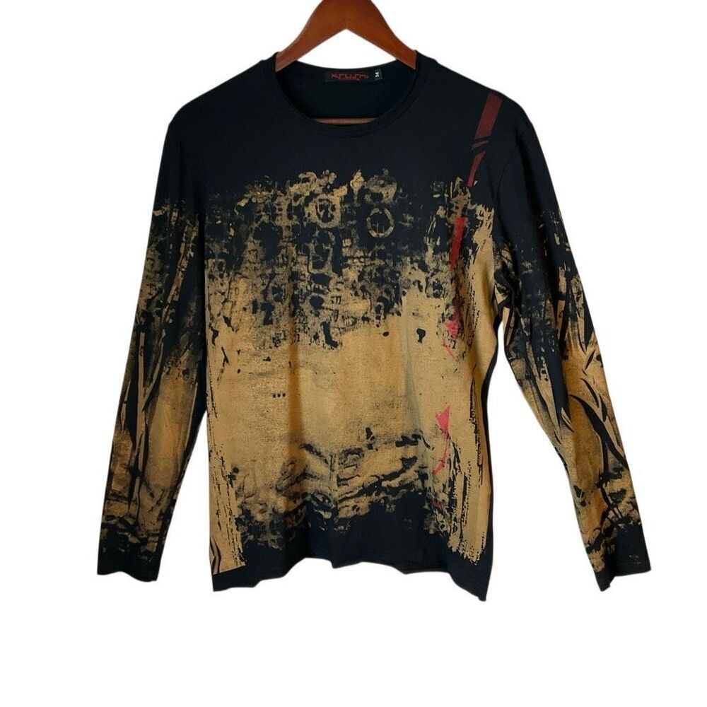 Black Artsy Long Tattoo Sleeve TShirt, M. Krush Clothing grunge